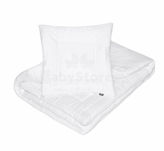 La Bebe™ NO Satin Set Blanket(140)+Pillow Art.143314 White Komplekts  sega (sedziņa) un spilvens  100x140/40x40 сm