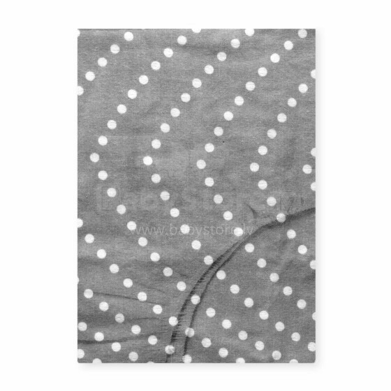 UR Kids Cotton  Art.143525 Grey dots Bērnu kokvilnas palags ar gumiju 120x60cm