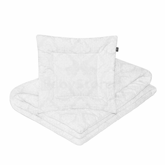 La Bebe™ NO Pattern Satin Set Art.143563 White Комплект одеяло и подушка 100x135/40x40 см