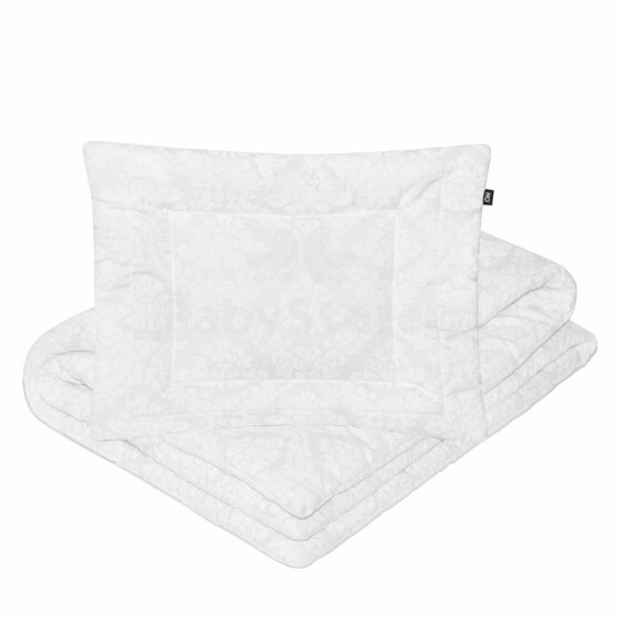 La Bebe™ NO Pattern Satin Set Art.143564 White Комплект одеяло и подушка 100x135/40x60 см