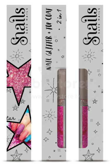 Snails Nail Glitter 2 in 1  Art.143718 Magic Dust Pink  Spīdums nagiem 2 vienā ,6.5gr