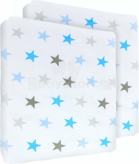 UR Kids Cotton Art.141444 Blue Stars Фланелевая пеленка для малышей 75x85 cm