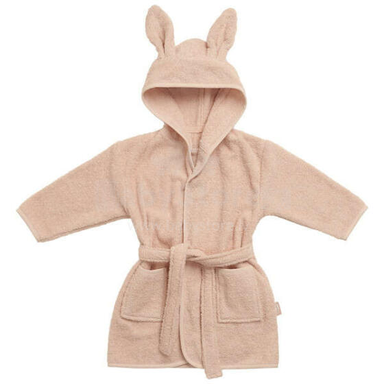 Jollein Bathrobe Art.060-808-00090 Pale Pink Детский махровый халатик с капюшоном