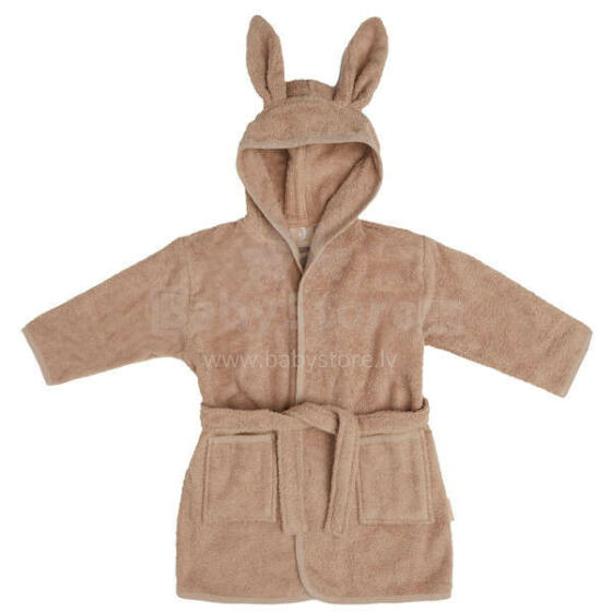 Jollein Bathrobe Art.060-809-00103 Biscuit Bērnu mīksts frotē halāts ar kapuci