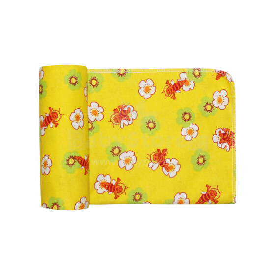 UR Kids Flannel  Art.143980 Bees Yellow Фланелевая пеленка для малышей 75x90 cm