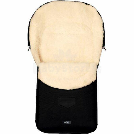 Ankras Romper Bag Art.CAM102 Black  Спальный мешок на натуральной овчинке для коляски