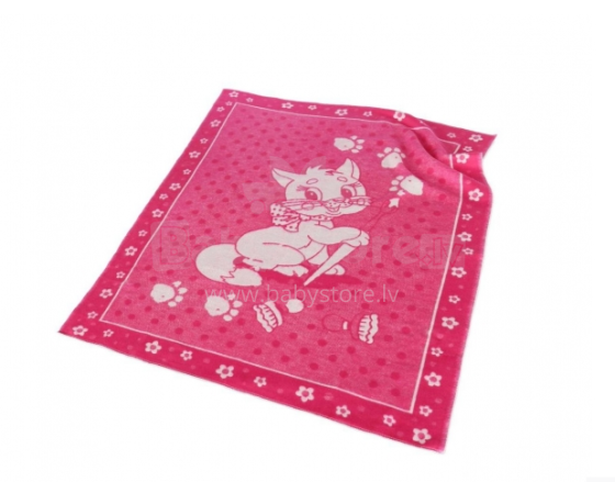 Kids Blanket Cotton  Art.G00011 Pink Cat pleds/sega bērniem 100x140cm,(B kvalitātes kategorija)