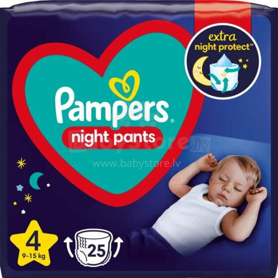 Pampers Nights Pants Art.P04H870 Tрусики-подгузник S4 размер 9-15кг,25 шт