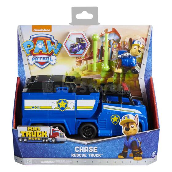 PAW Patrol, Big Truck Pup’s Chase Transforming Toy Trucks with Collectible Action Figure, Kids Toys for Ages 3 and up
