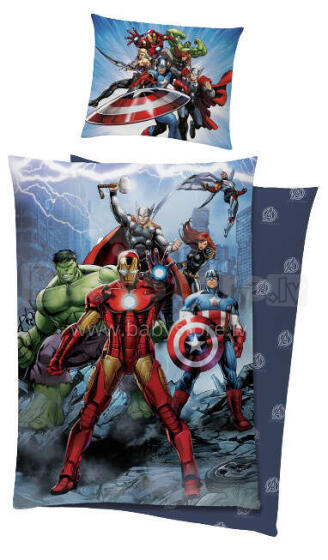Carbotex Bedding Avengers Art.AV219014-13 Kokvilnas gūltas veļas komplekts 140x200/60x70cm