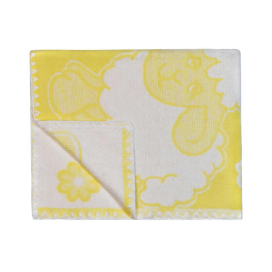 UR Kids Blanket Cotton  Art.144985 Sheep Yellow Dabīgas kokvilnas pleds/sega bērniem 118x100cm,