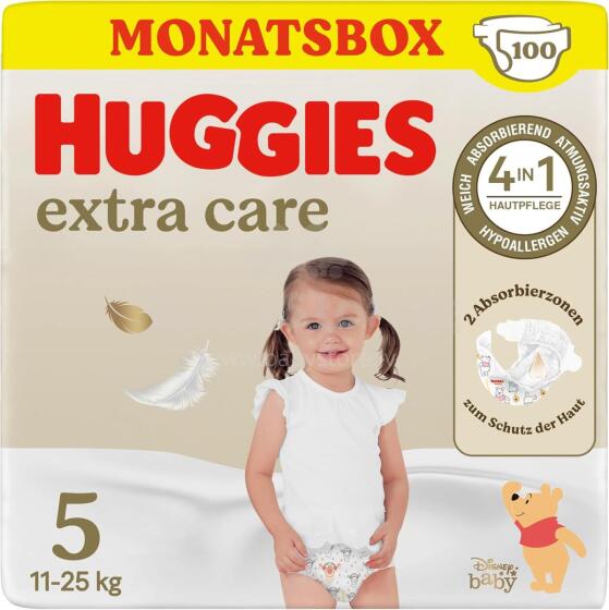 Huggies Baby Nappies Extra Care Art.041549583 Autiņbiksītes 5 izmērs, 2x50 gab.