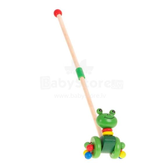 Bebe Basic Walking Toy Frog Art.KX7450 Wooden colorful push toy Frog