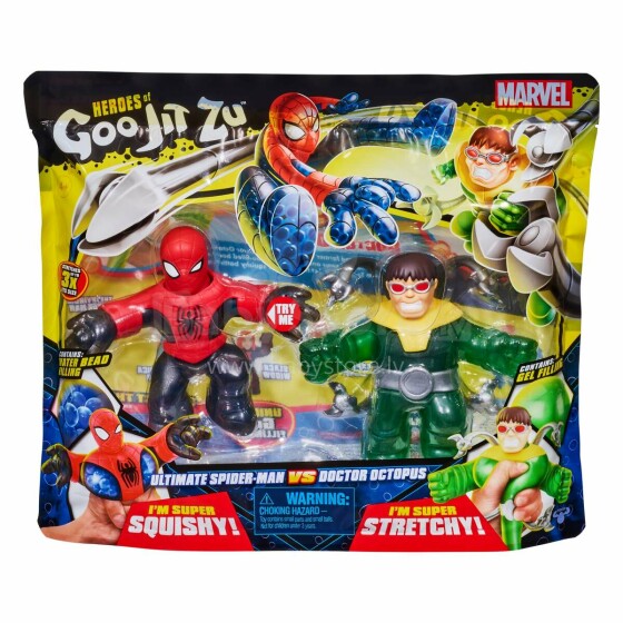 HEROES OF GOO JIT ZU Marvel figuuride 2-pakk (Spiderman vs Dr. Octopus)