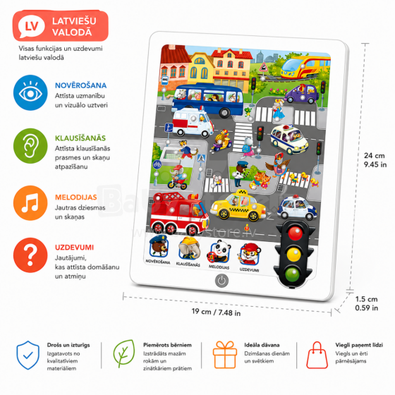 Bo Musical Game Art.145621  Izglītojošs planšetdators (latv.valoda)