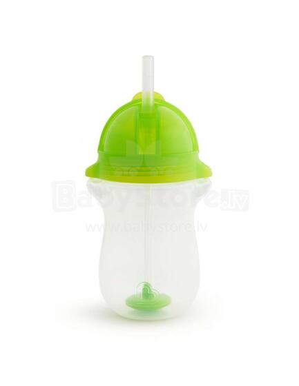 MUNCHKIN jebkura leņķa krūzīte ar salmiņu-zaļa, 12m+, 296ml, 01246301