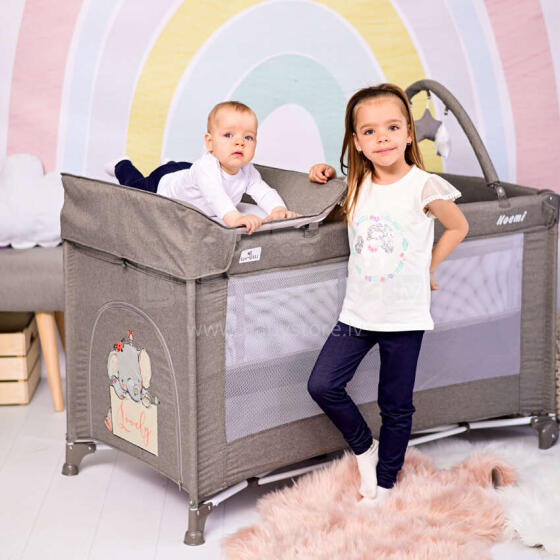 Lorelli NOEMI 2 Layers Plus String ELEPHANT Beige Манеж-кровать для путешествий
