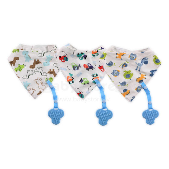 Lorelli Bandana Bib  Art.1026018-02  Детский хлопковый слюнявчик/платочек с держателем для пустышки,1 шт