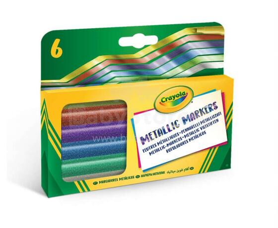 CRAYOLA Marķieri Metallic, 6 gab.