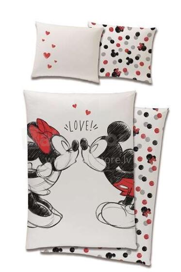 Carbotex Bedding Mickey 140x200/60x70cm Art.MCK219012-13 Kokvilnas gūltas veļas komplekts