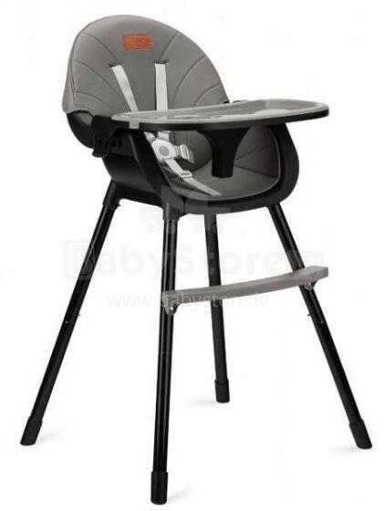 Momi Flovi  2 in 1 Art.KRKA00018 Black стульчик для кормления 2 в 1