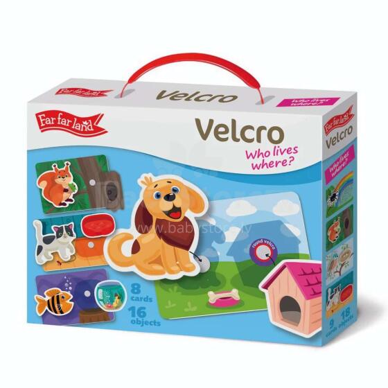 Far far land Velcro Game Art.F-02866  Spēle ar Velcro lipekļiem Kas te dzīvo?