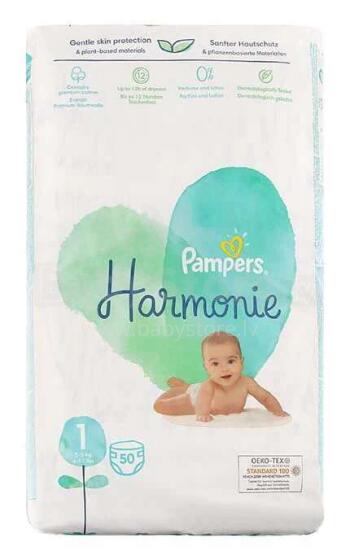 Pampers Harmonie Pure Protection Art.P04H919Подгузники S1 размер,2-5кг, 50 шт.