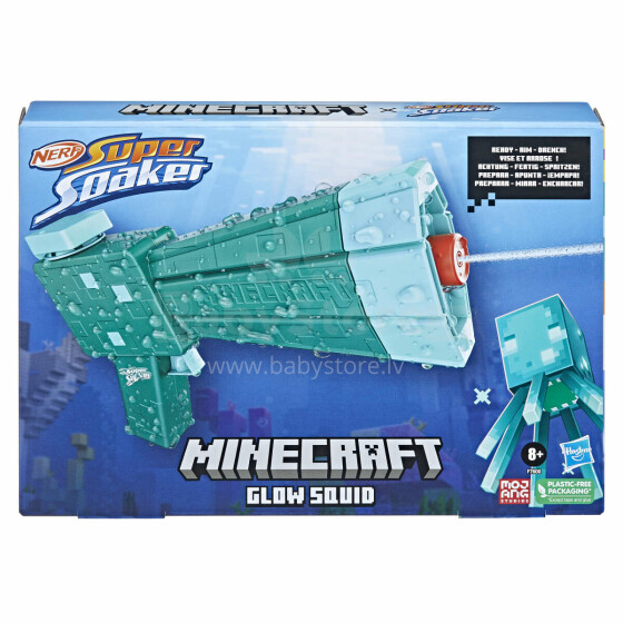 NERF SUPER SOAKER Water blaster Minecraft Glow Squid
