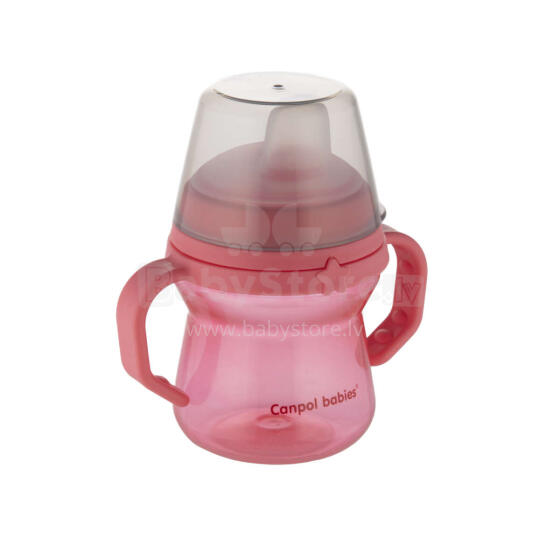 CANPOL BABIES krūzīte ar silikona snīpi, FirstCup, 150ml, rozā, 56/614_pin