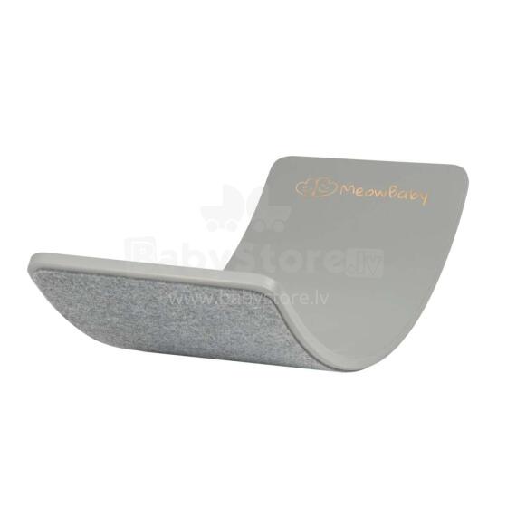 MeowBaby® Wood Balance Board Art.146283 Grey Koka balansa dēlis 80x30 cm ar filcu