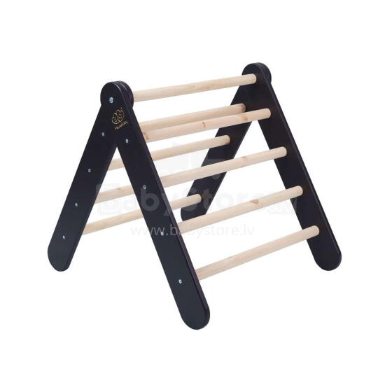 MeowBaby®  Wooden Pikler Art.146285 Black  Деревянный треугольник для скалолазания/Пиклер для детей Монтессори