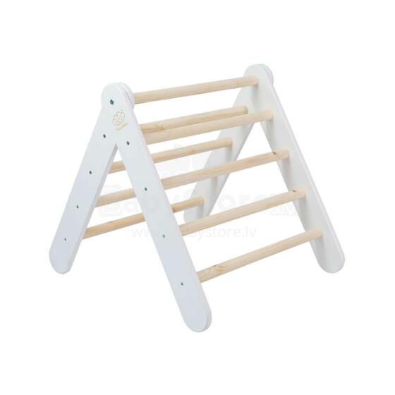 MeowBaby®  Wooden Pikler Art.146287 White koka Pikler kāpšanas trīsstūris bērniem Montessori