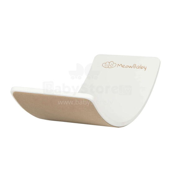 MeowBaby® Wood Balance Board Art.146289 Beige   Деревянная доска -балансир 80x30 см с войлоком