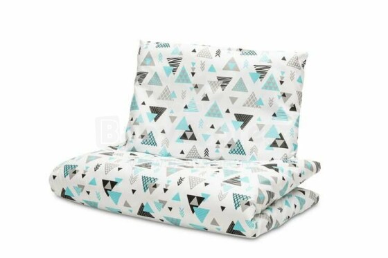 Sensillo Bedding Triangles Blue Art.146341 Комплект постельного белья из 2-х частей (100x135+40x60)