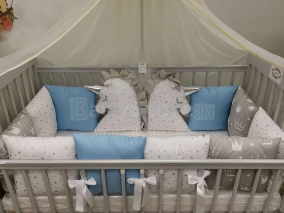 Baby World Unicorn Kokvilnas apmalīte bērna gultiņai 360 cm