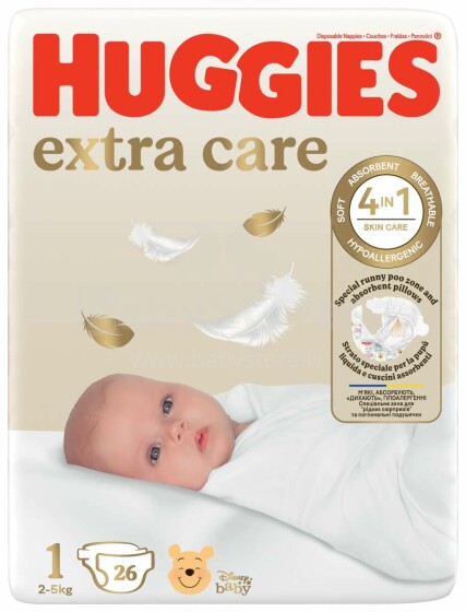 Huggies Elite Soft Newborn Art.041564876 sauskelnės naujagimiams 3-5kg 26vnt