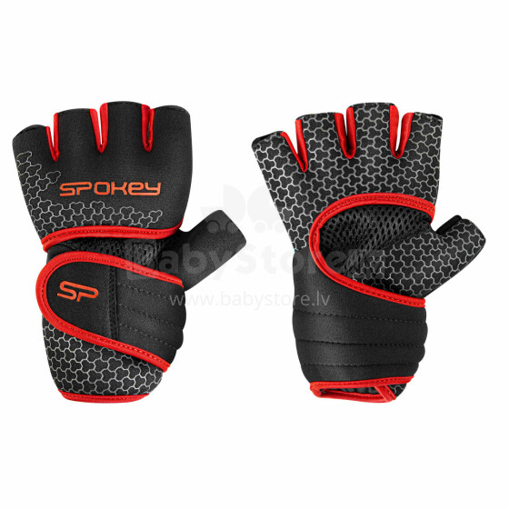 Spokey LAVA Art.928974 Black Red Neoprene fitness gloves size M