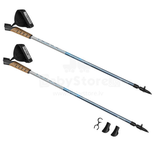 Nordic walking poles with cork handles 105-135 cm NV/WH Spokey NEATNESS II