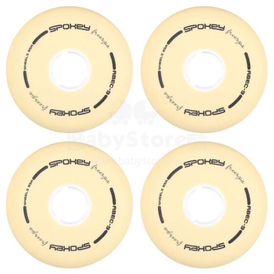 WHITE SET 80 MM Set: 4 wheels for Spokey Freespo inline skates