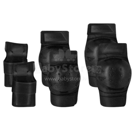 Spokey Shield Pro Art.942547 Black Детский защитный комплект для ладоней, локтей и коленей.