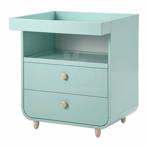 MYLLRA Art.703.992.61 changing table with drawers, light turquoise blue
