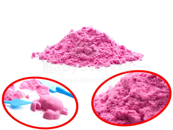 Ikonka Art.KX9568_1 Kinētiskās smiltis 1kg maisiņā rozā krāsā