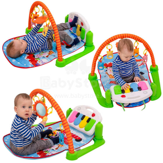 Ikonka Art.KX9885 Educational children's mat 3in1 animals + piano