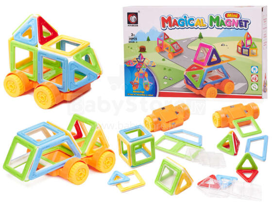 Ikonka Art.KX9815 Magnetic bricks MAGICAL MAGNET MINI 38pcs 3+ v1