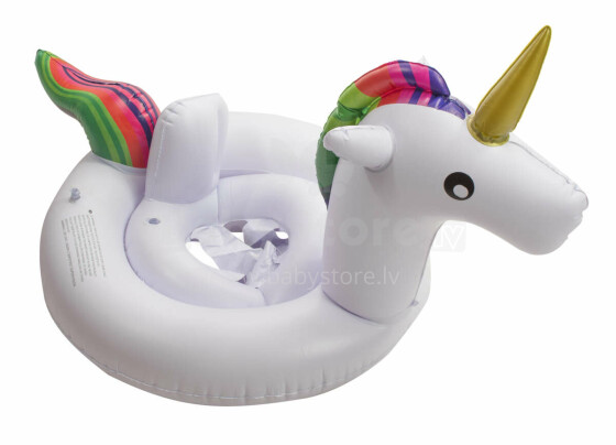 Ikonka Art.KX7562 Children's inflatable unicorn wheel with seat 70cm
