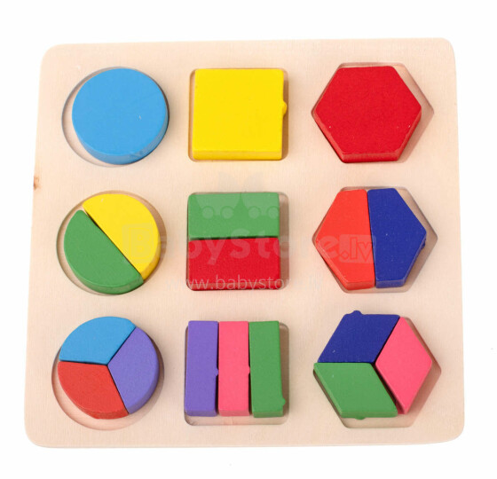 Ikonka Art.KX7204 Wooden educational toy match shapes 18el