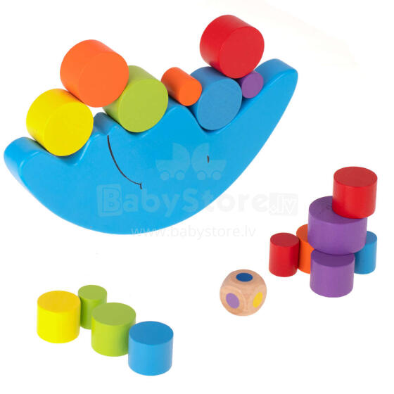 Ikonka Art.KX7295 Montessori koka mēness balansēšanas arkādes spēle