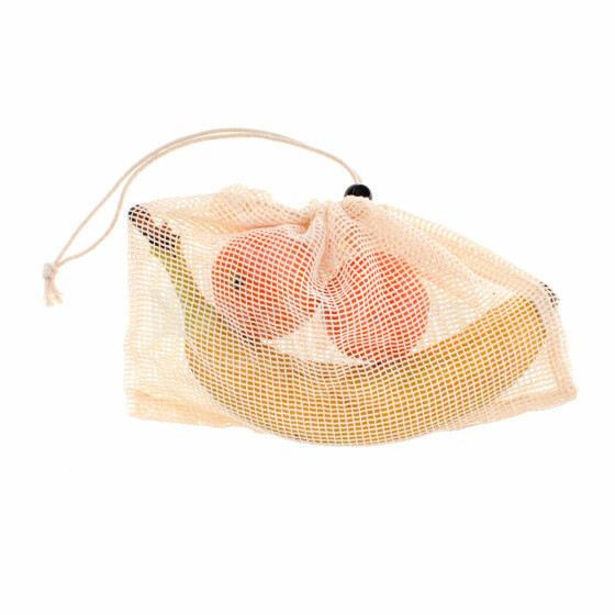 Ikonka Art.KX4879_4 Reusable organic mesh bag for vegetables fruit dried mushrooms 25x17cm
