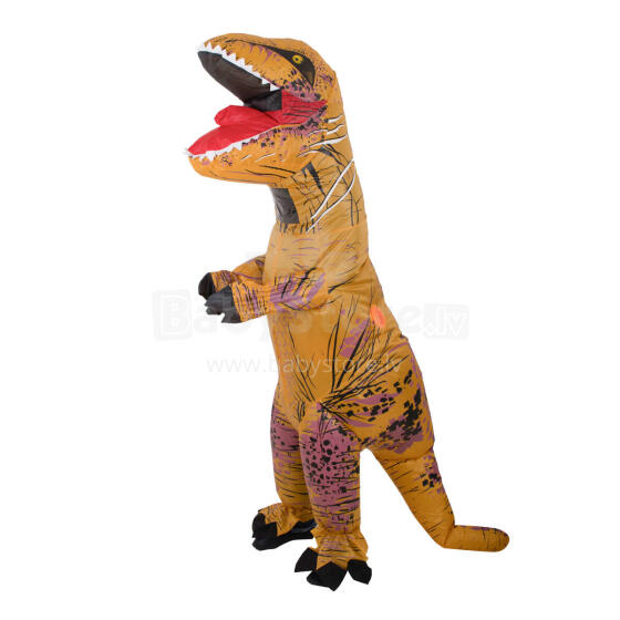 Ikonka Art.KX7454 T-REX Milzu brūns piepūšamais dinozauru kostīms 1,5-1,9m