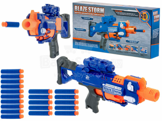 Ikonka Art.KX6679 Blaze Storm foam arrow rifle + sight + 20 arrows blue